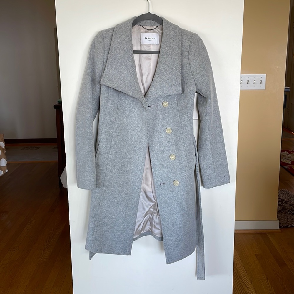 Aritzia Babaton The Connor Coat size XS Grey Cashmere Italian Wool
